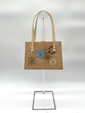 Lambertson Truex Floral Straw, Top Handle Bag